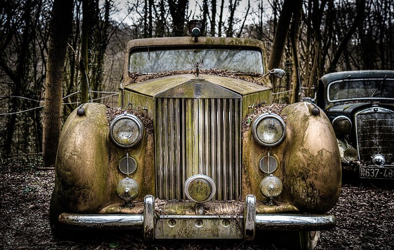 Abandoned Rolls-Royce Car — Green