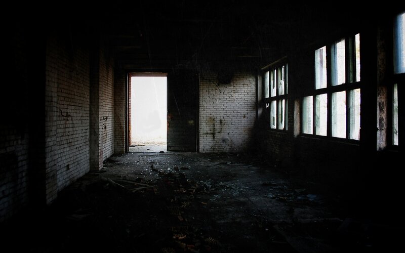 Abandoned Room Interior — Black, Dark