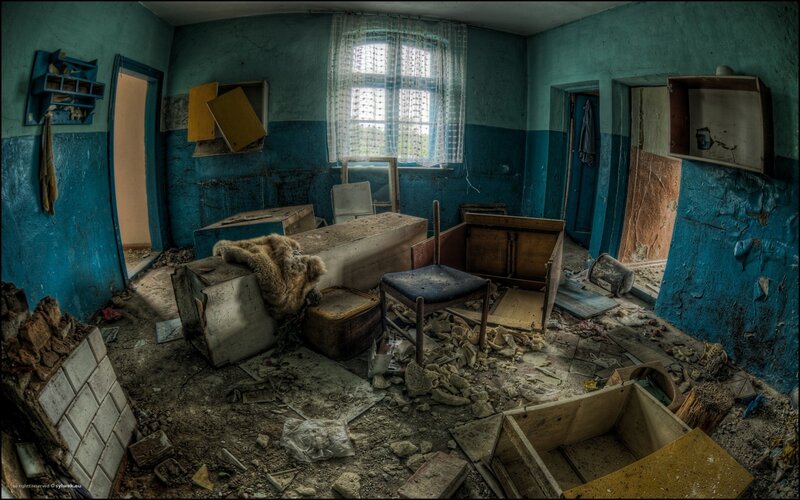 Abandoned Room Interior — Blue