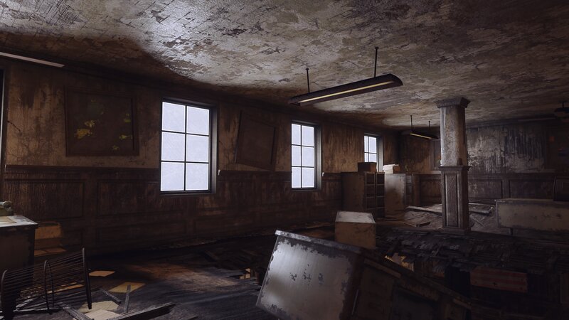 Abandoned Room Interior — Brown, Desolate, Afternoon, 3d Render
