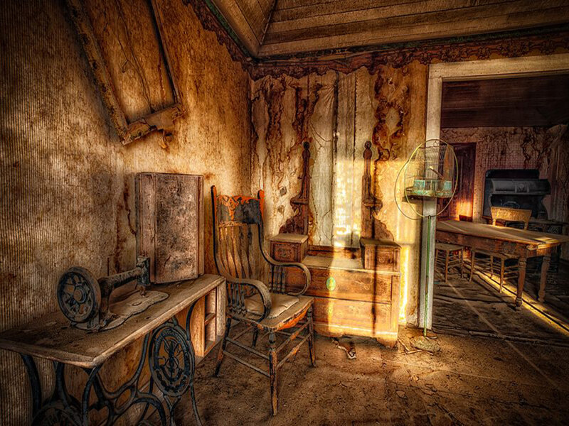 Abandoned Room Interior — Brown, Dramatic