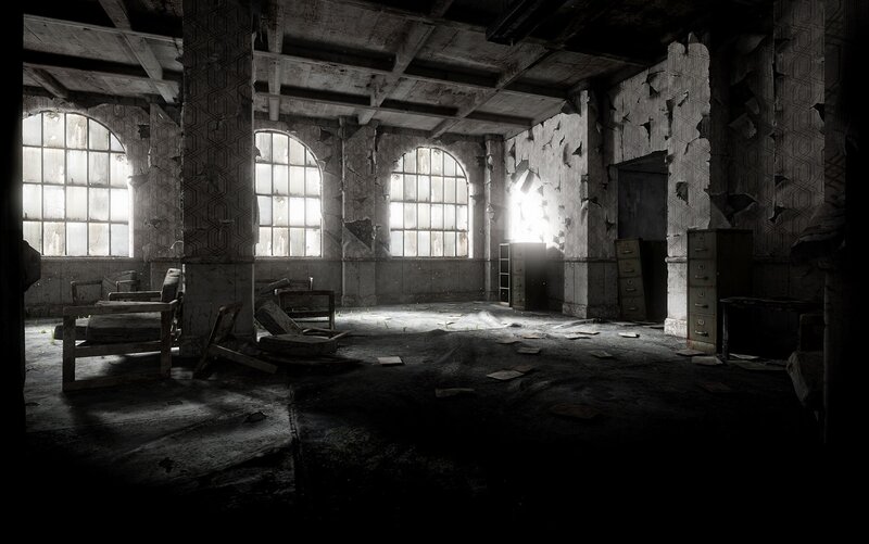 Abandoned Room Interior — Gray, Dark, 3d Render