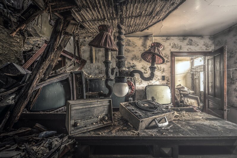 Abandoned Room with Electronics