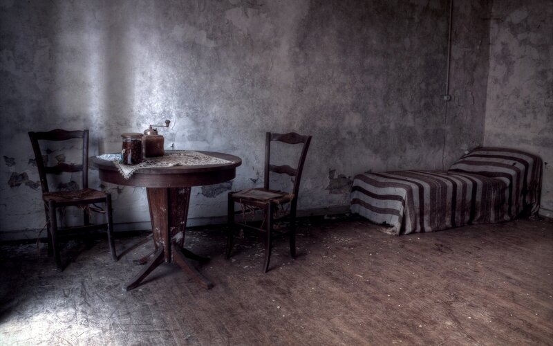 Abandoned Room with Furniture — Gray