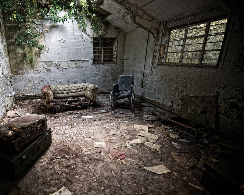 Abandoned room with furniture
