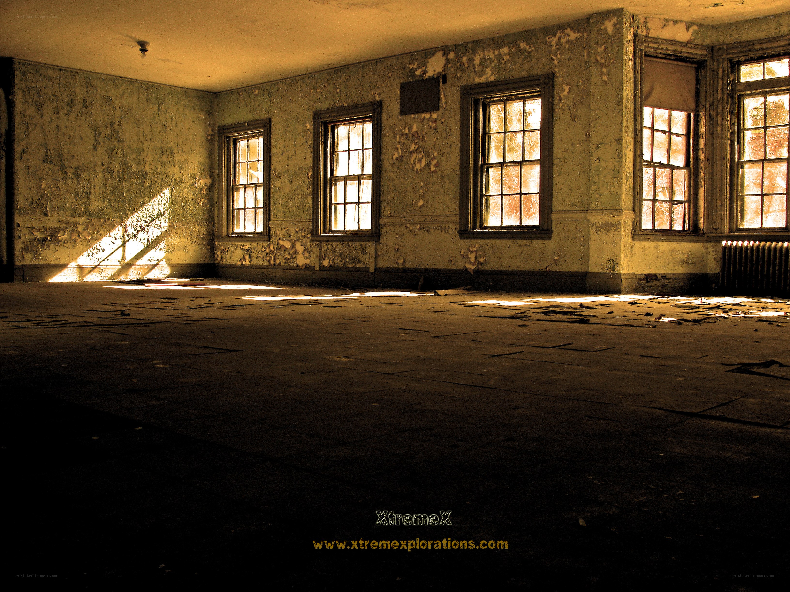 abandoned room with sunlight