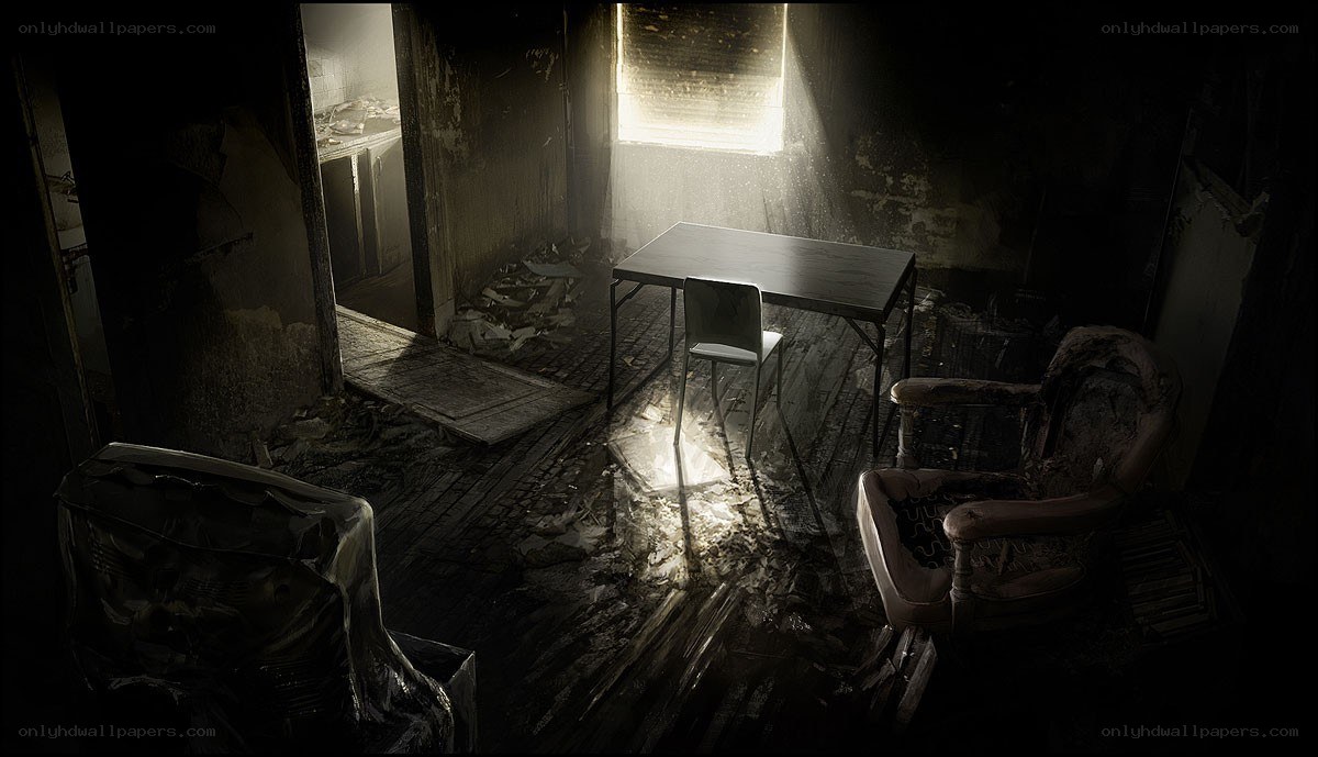 abandoned room with sunlight