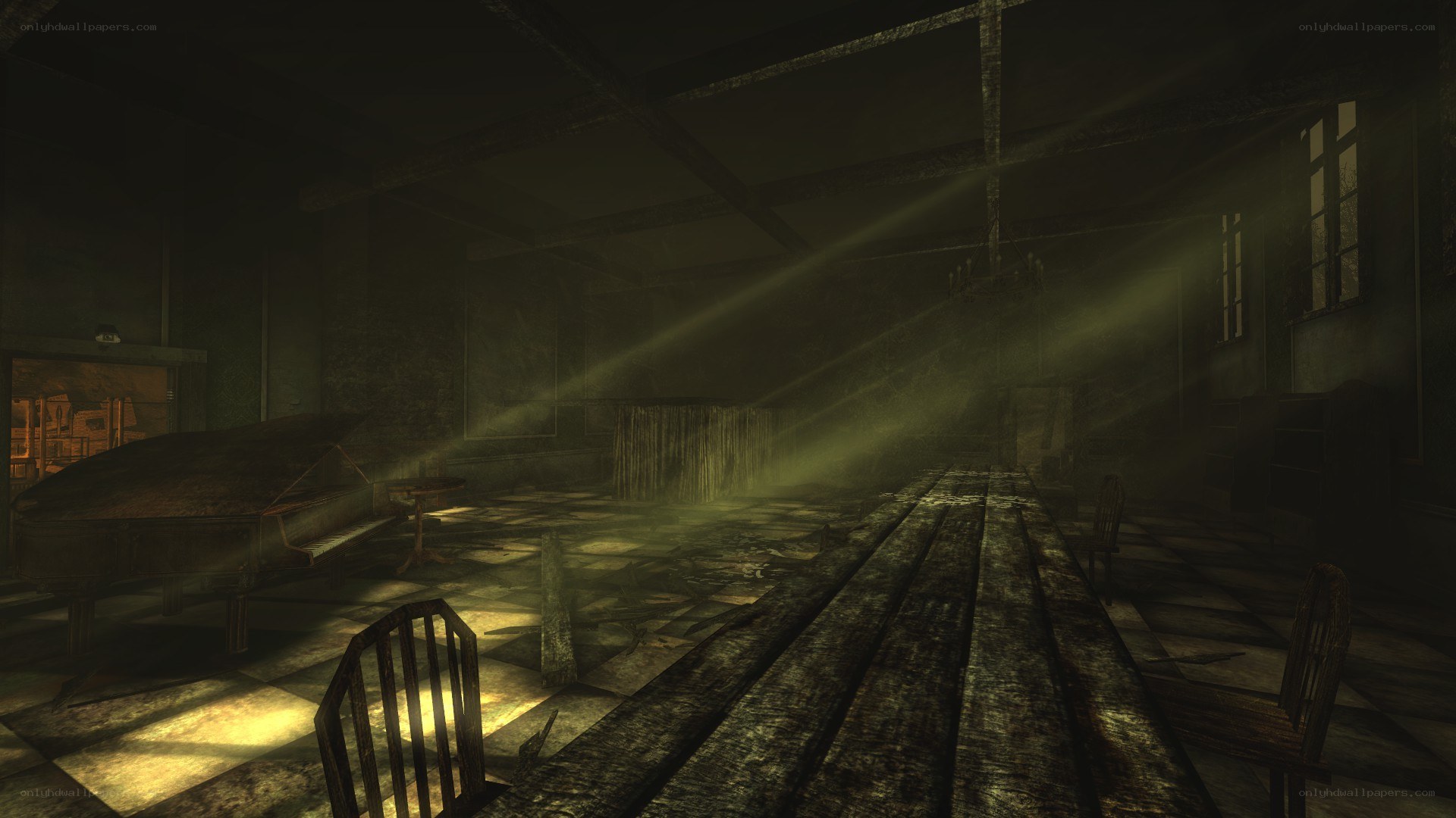 abandoned room with sunlight