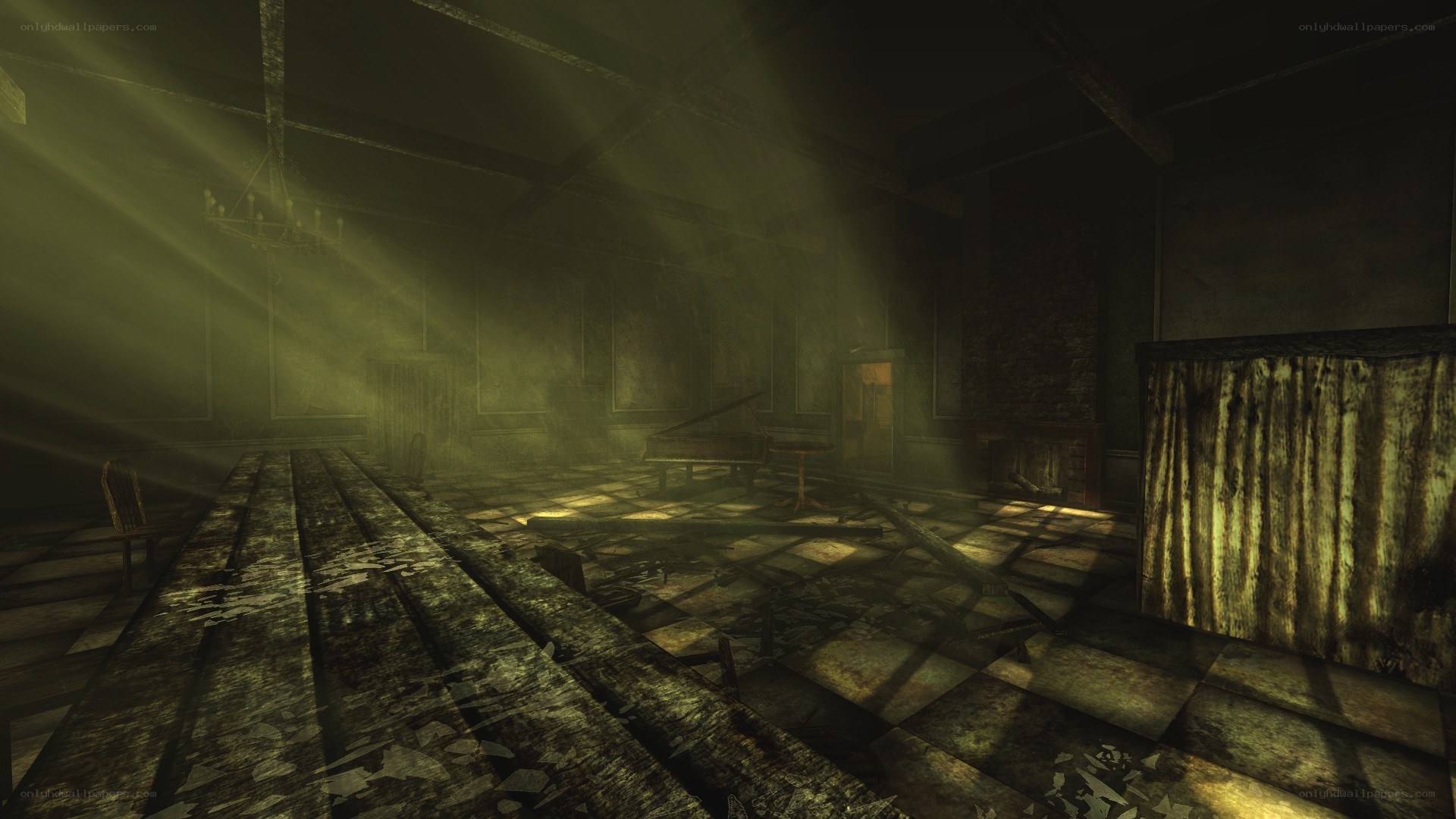 abandoned room with sunlight