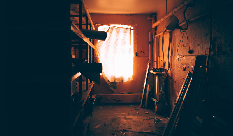 Abandoned Room with Window — Orange