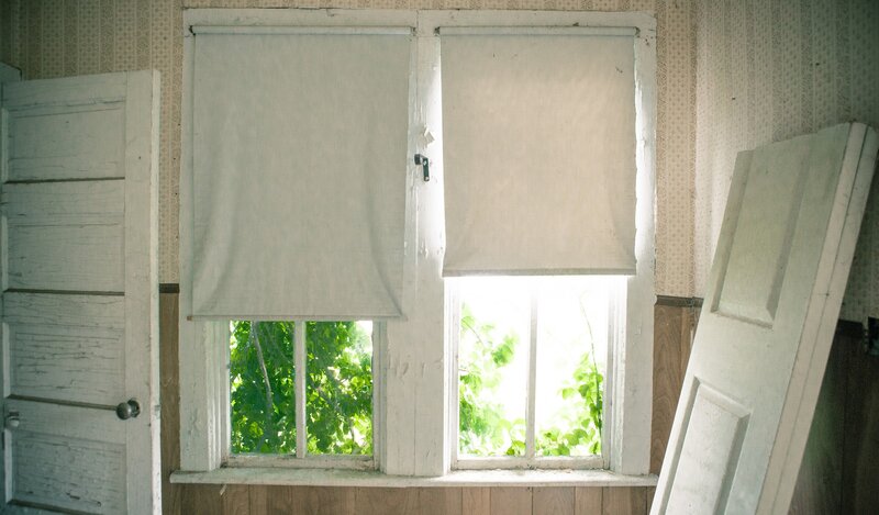 abandoned room with window