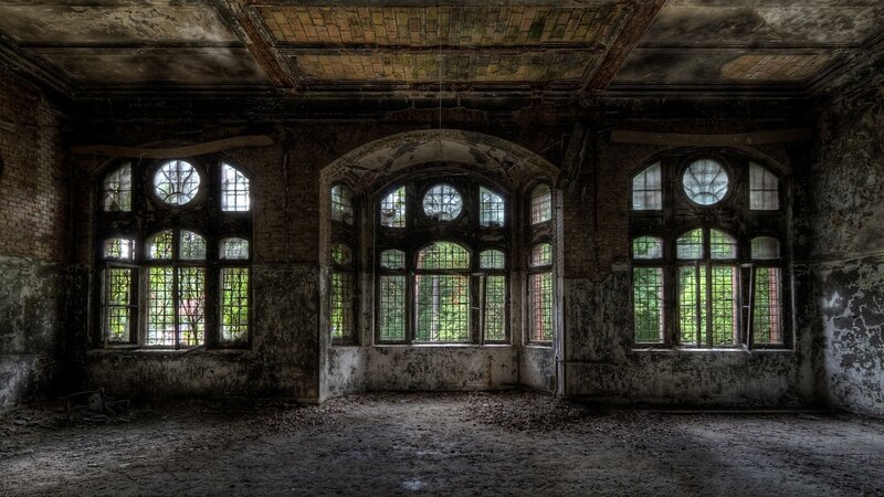 Abandoned Room with Windows — Brown