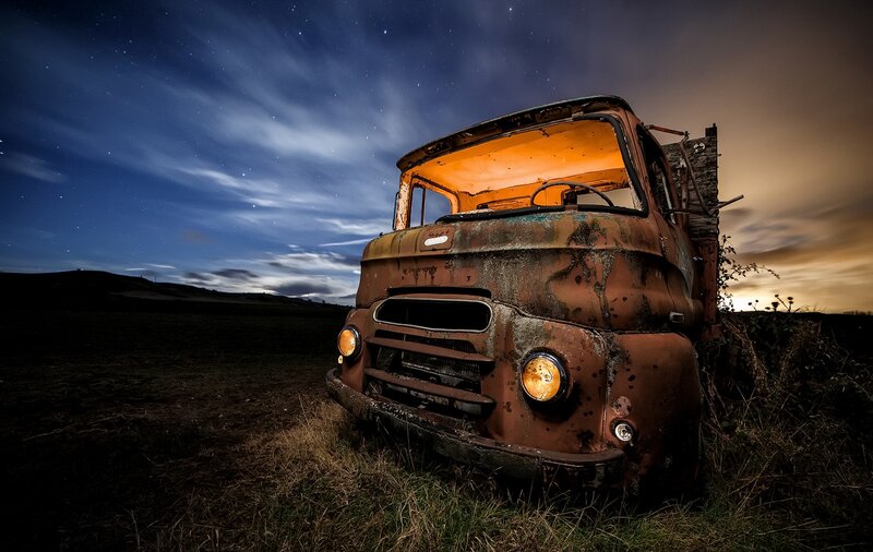 Abandoned Rusty Truck — Brown