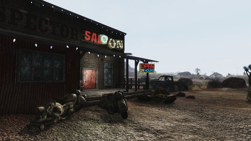 Abandoned Saloon in Desert — Brown