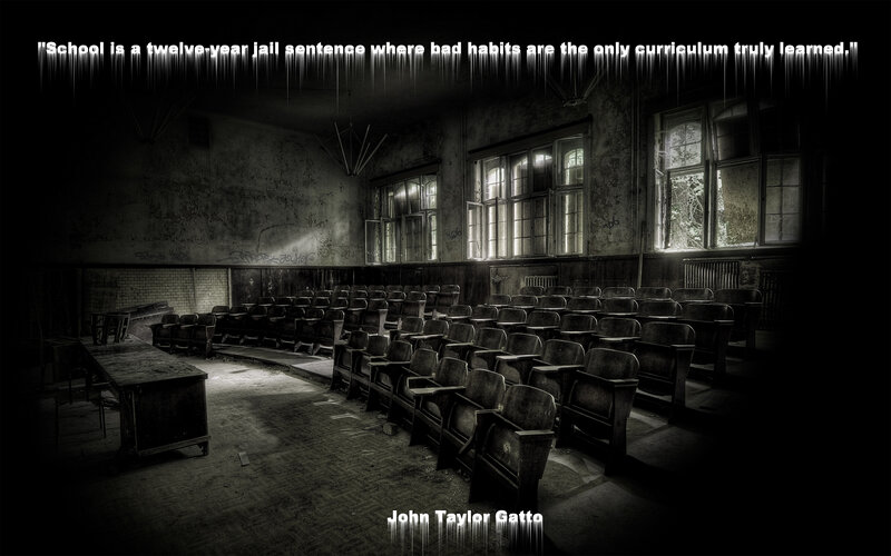 abandoned school classroom