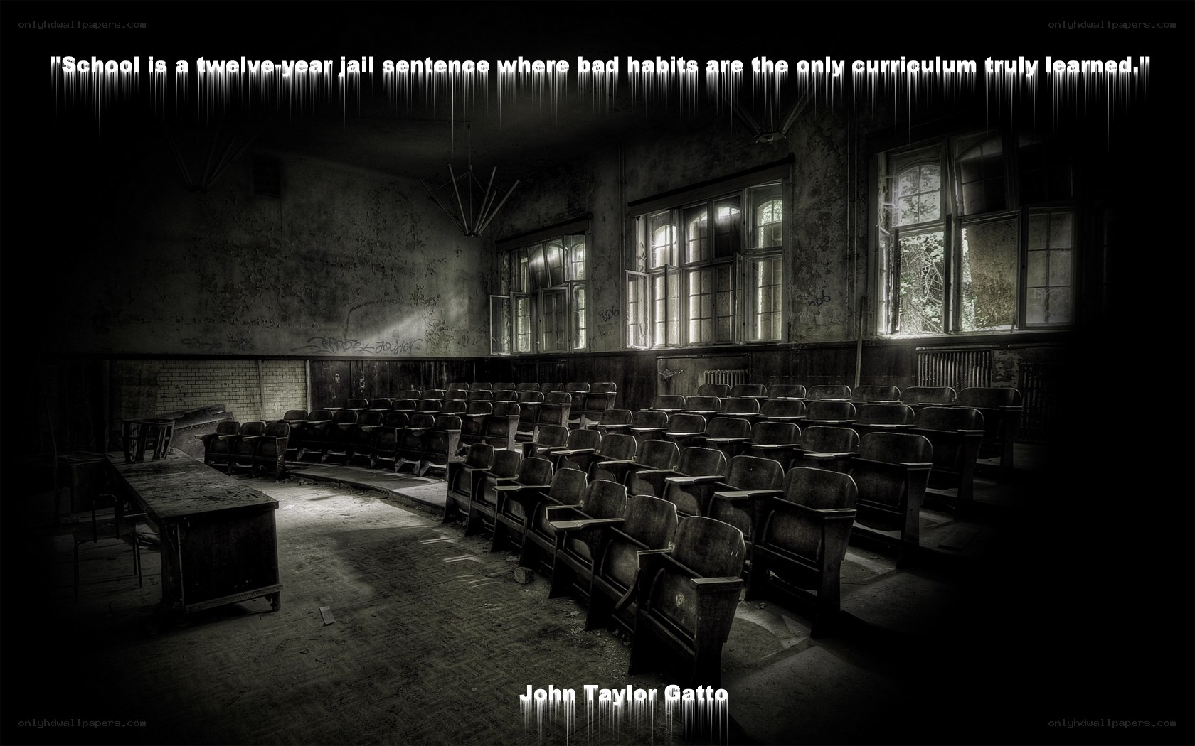 abandoned school classroom