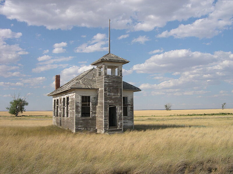 Abandoned Schoolhouse — Blue