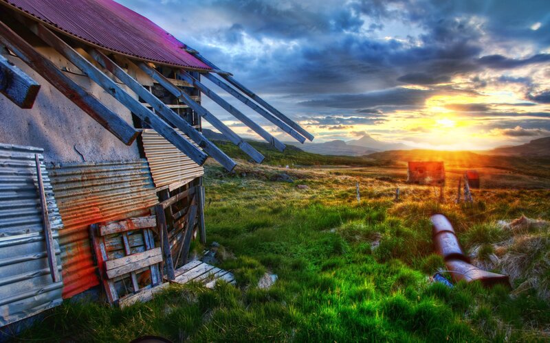 Abandoned Shed at Sunset