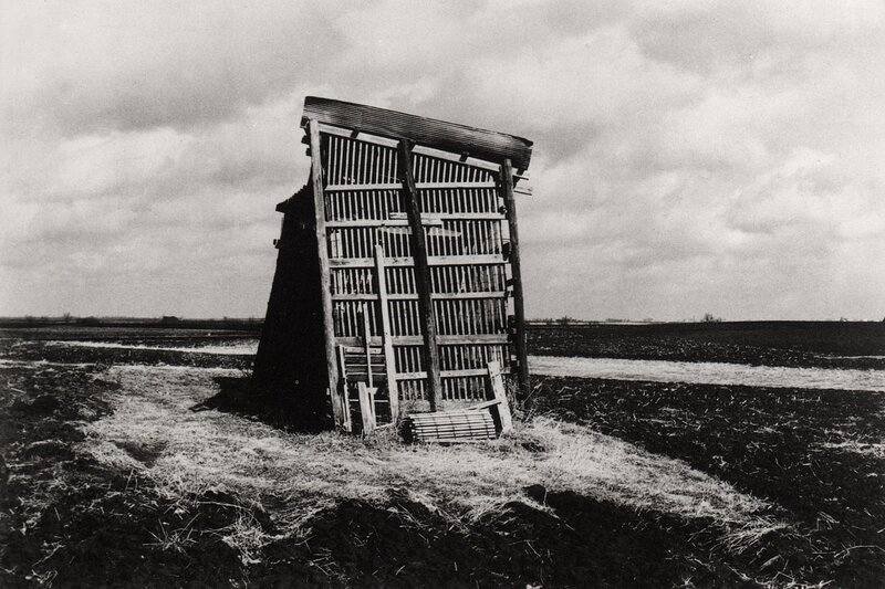 Abandoned shed in a field