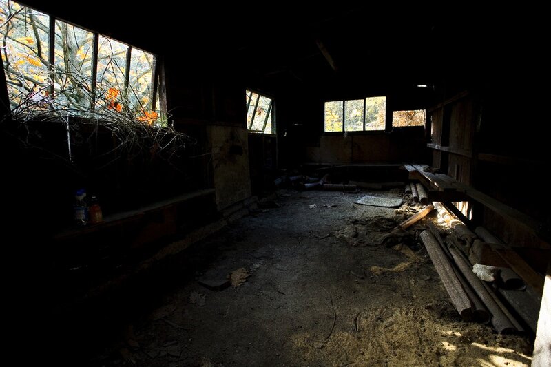 Abandoned shed interior