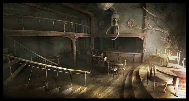 abandoned ship dining hall