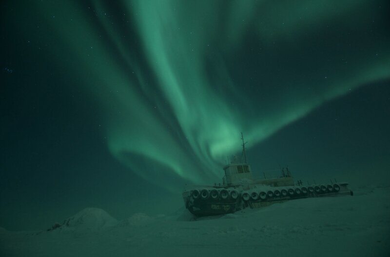 Abandoned Ship in Snow — Green