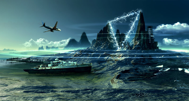 Abandoned Ship in Storm — Blue