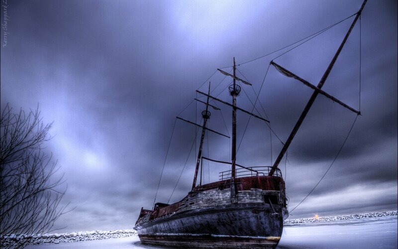Abandoned Ship on Ice