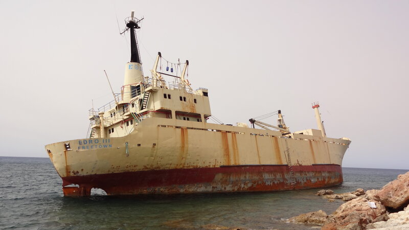 Abandoned Ship on Shore — Beige