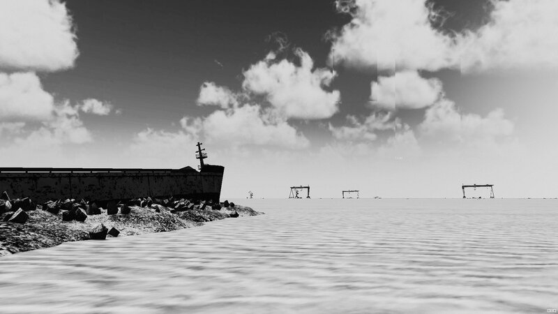 Abandoned Shipwreck — Black, Desolate