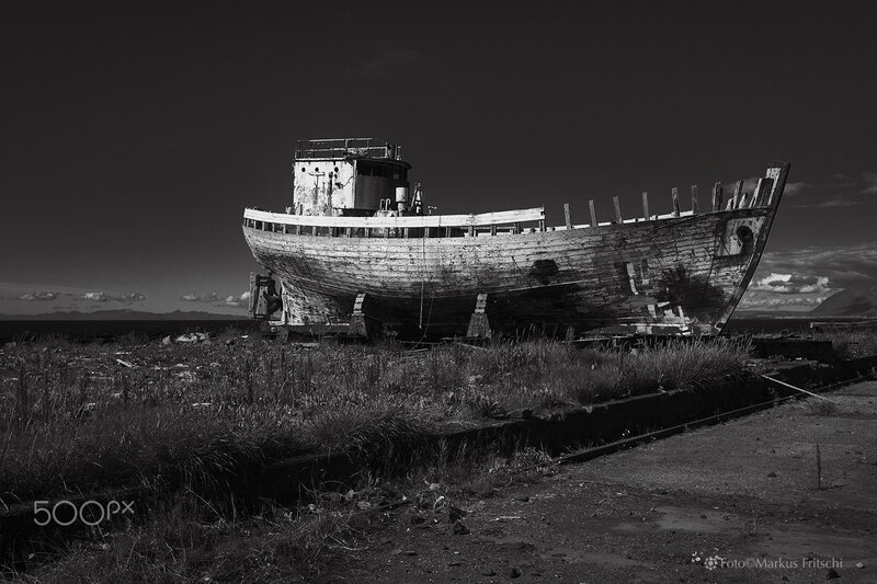 Abandoned Shipwreck — Black, Dramatic