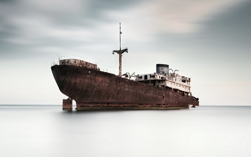Abandoned Shipwreck — Gray, Somber