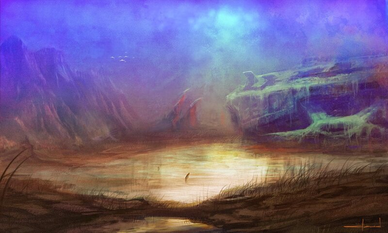 Abandoned Shipwreck — Purple, Dramatic, Night