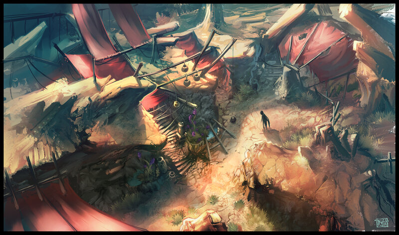 Abandoned shipwreck settlement