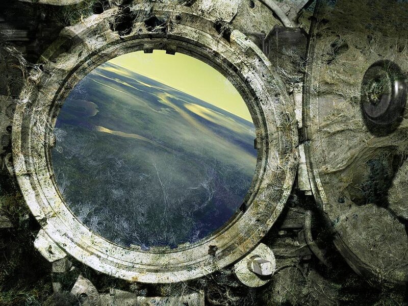 abandoned spacecraft window view