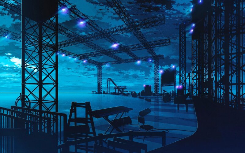Abandoned Stage at Night