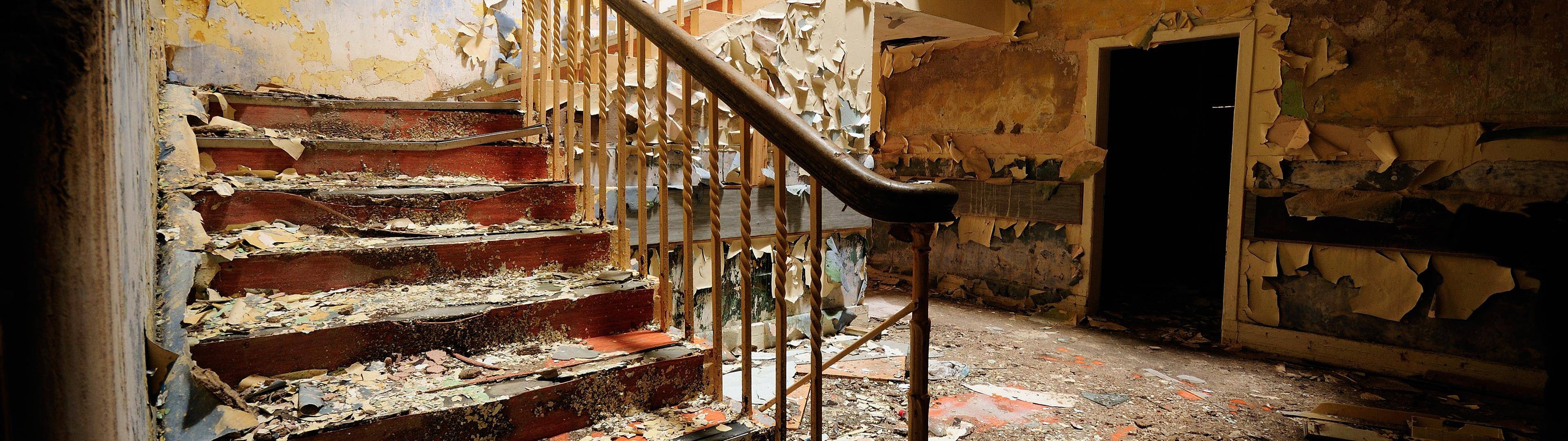 abandoned staircase interior