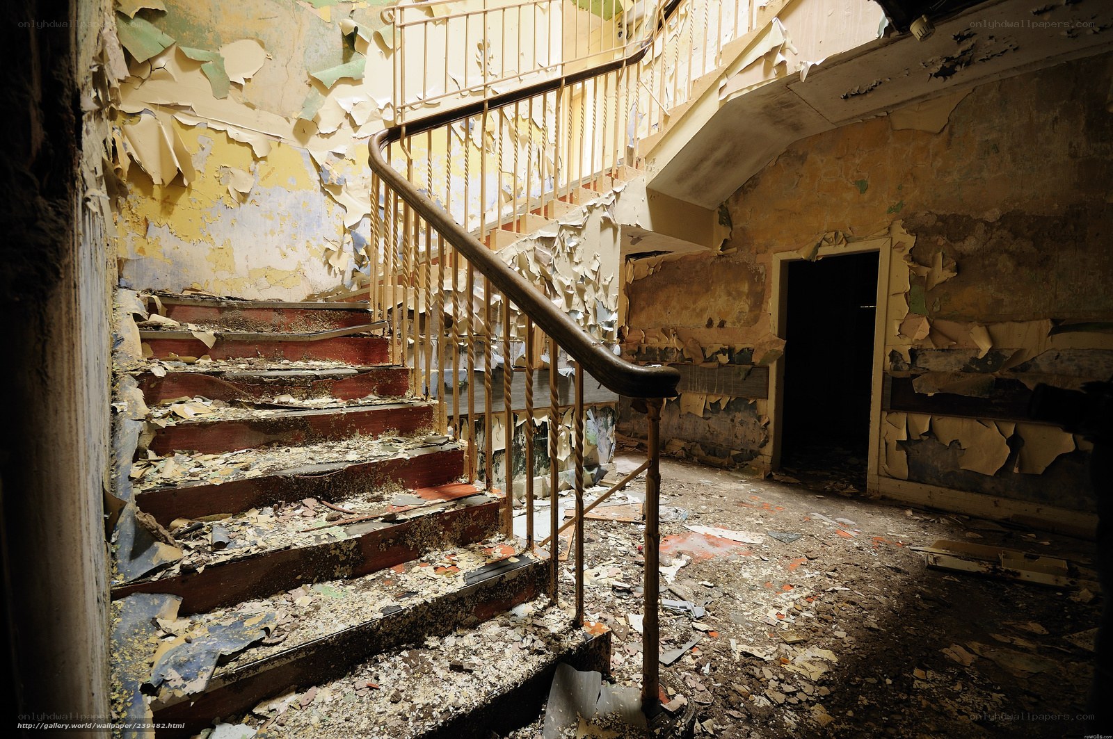 abandoned staircase interior