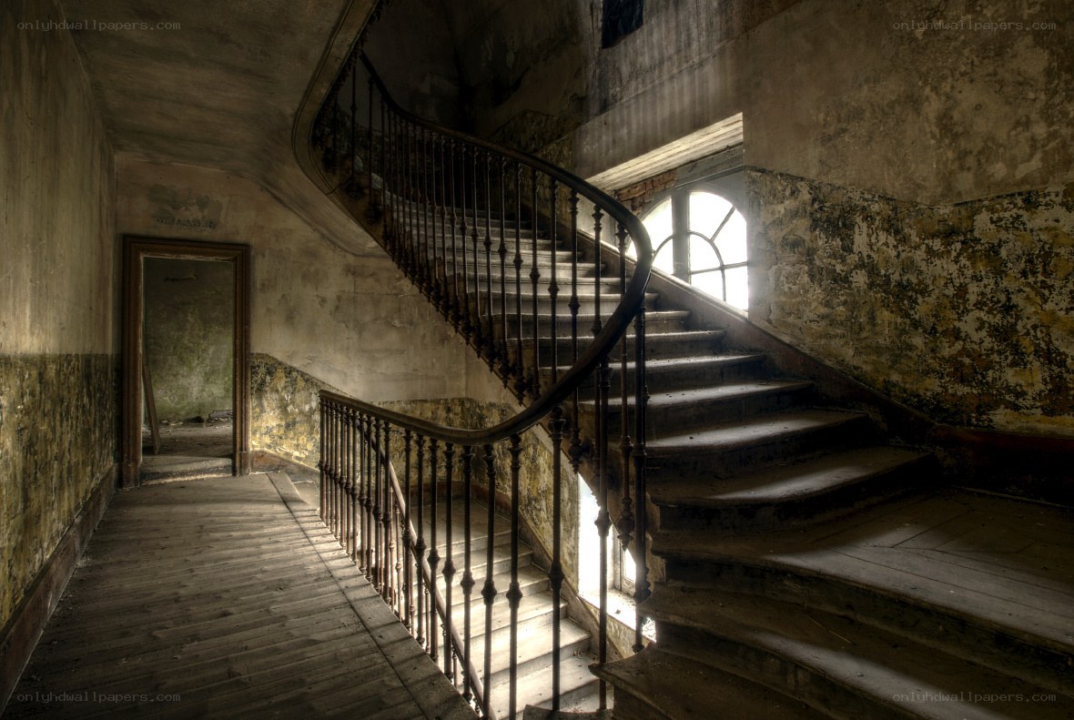 abandoned staircase interior