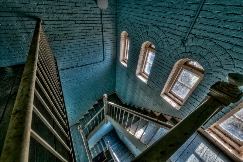 Abandoned Stairwell — Blue