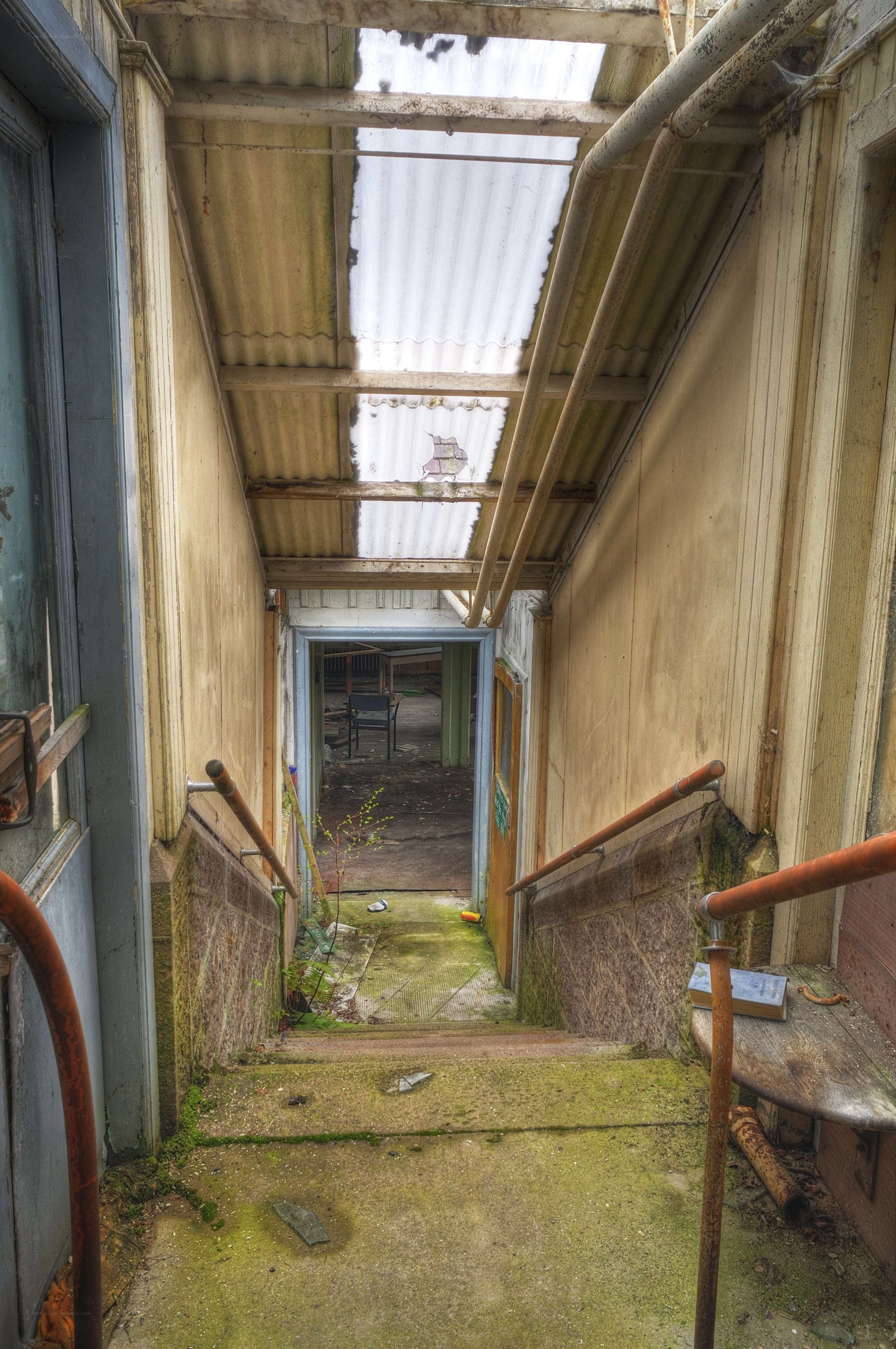 abandoned stairwell corridor