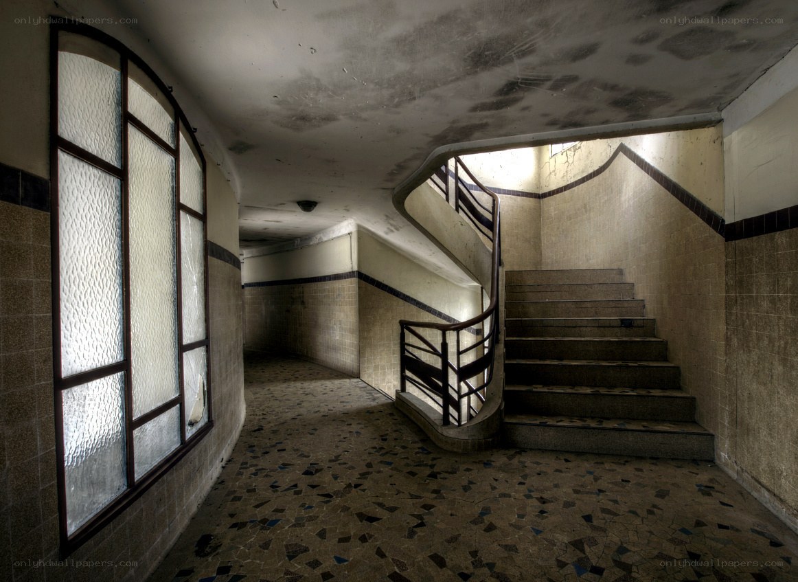 abandoned stairwell interior