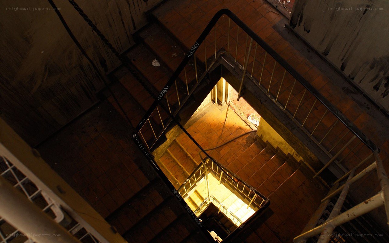 abandoned stairwell interior