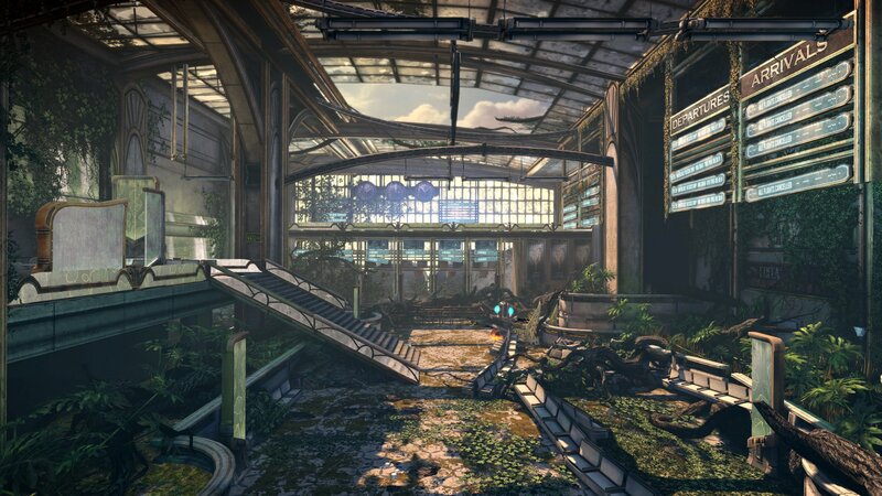 abandoned station interior