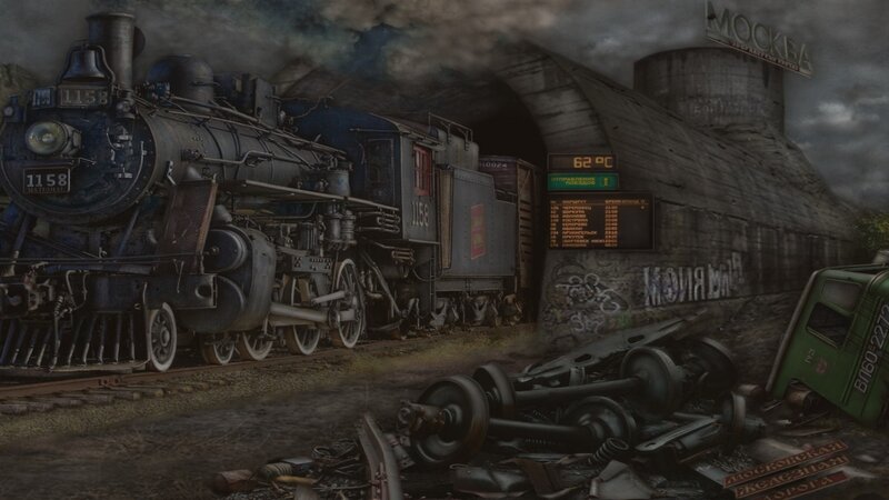 Abandoned Steam Train — Gray