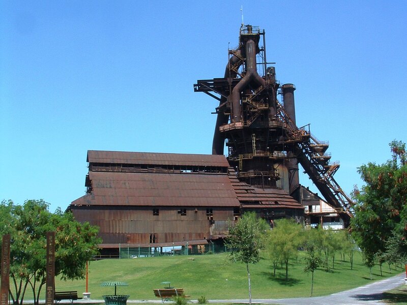 Abandoned steel mill structure