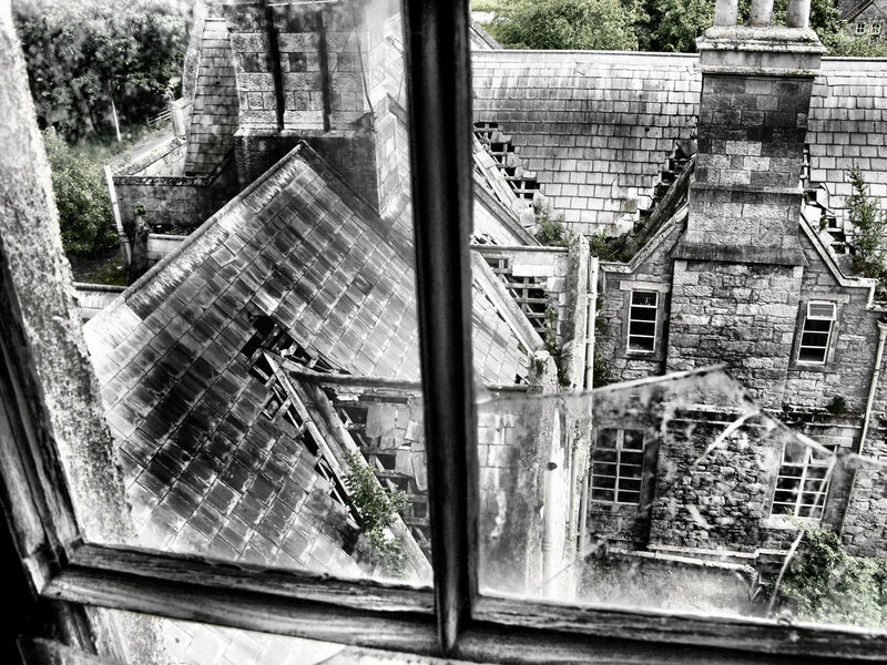 Abandoned Stone Building — Black