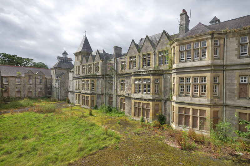 Abandoned stone building complex