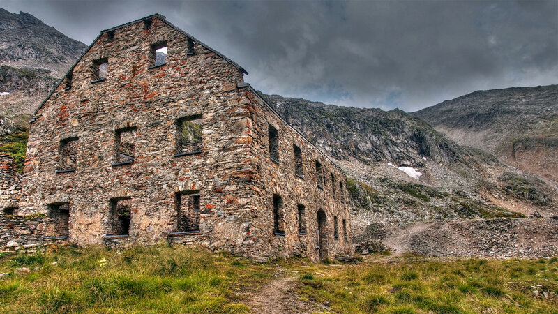 Abandoned Stone Building — Gray