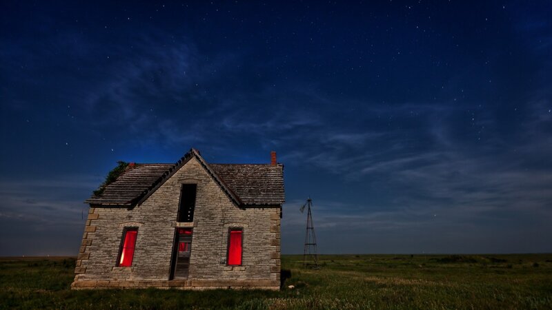 Abandoned Stone House — Blue